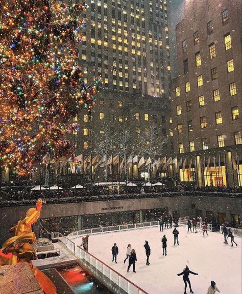 NYC • Chrisrmas • Ice skating • Christmas Tree • Winter Aesthetic • Winter Vibes • Snow • Cold New York Noel, Christmas Nyc, New York City Christmas, Winter Nyc, San Myshuno, Christmas Dreaming, New York Winter, Nyc Christmas, Nyc Aesthetic