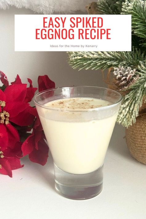 Indulge in the ultimate holiday favorite with our Festive Spiced Rum Eggnog Recipe! This delicious concoction is a blend of rich flavors and festive spices, perfect for cozy gatherings. Find the full recipe at Ideas for the Home by Kenarry. Spiked Eggnog Recipe, Eggnog Cocktail Recipe, Bourbon Eggnog, Alcoholic Eggnog, Eggnog Cocktail, Eggnog Drinks, Easy Alcoholic Drinks, Spiked Eggnog, Bourbon Cocktail