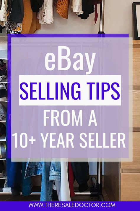 clothes handing in a closet - text reads: eBay Selling Tips From A 10+ Year Seller. Selling Used Clothes Online, Reselling Tips, Selling Used Clothes, Pricing Strategies, Ebay Selling Tips, Reselling Clothes, Price Strategy, Best Clothing Brands, Ebay Reseller