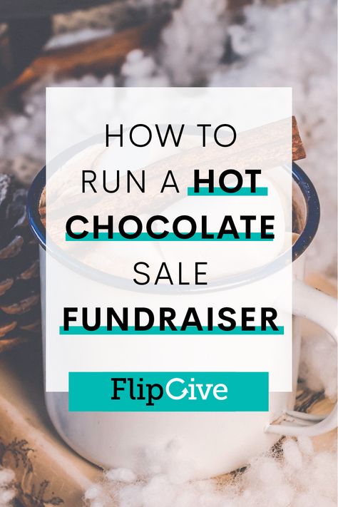 hot chocolate fundraiser is a sweet way to raise money during the winter season, and it’s also a super easy fundraiser to run. Whether you decide to sell hot chocolate at your winter carnival, or have a hot chocolate stand at hockey games, this fundraiser requires minimal effort that raises money for your cause. #FlipGive #FundraiserIdeass #Fundraiser Selling Hot Chocolate, Hot Cocoa Bar Fundraiser, Hot Chocolate Sale Ideas, Hot Cocoa Fundraiser, Hockey Tournament Fundraiser Ideas, Coffee Fundraiser Ideas, Hot Chocolate Fundraiser, Hockey Team Fundraising Ideas, Hockey Fundraiser Ideas