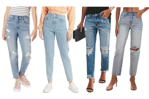 Mom Jeans Vs Boyfriend Jeans, Mom Jeans Vs Straight Jeans, High Waisted Boyfriend Jeans Outfit, What Shoes To Wear With Mom Jeans, Boyfriend Jeans With Heels, What Are Boyfriend Jeans, Mommy In Heels, Best Boyfriend Jeans, High Waisted Boyfriend Jeans