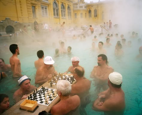 How Martin Parr stopped these guys looking at his camera | Photography | Agenda | Phaidon Budapest Thermal Baths, Thermal Baths, Elliott Erwitt, Photographic Projects, William Eggleston, Martin Parr, Thermal Bath, Magnum Opus, Photographer Portfolio