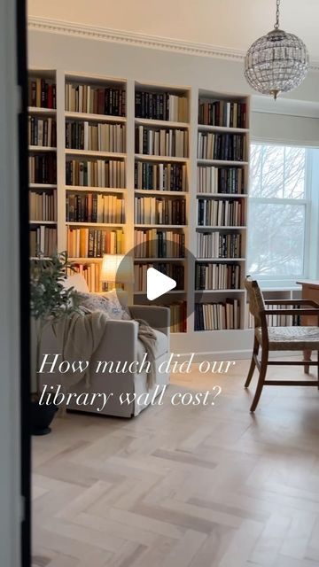 Homeworthy on Instagram: "DIY library wall dreams come true! 📚🛠️ @longingtocomehome custom-built this incredible bookcase for a seamless look—and for a steal!! Details on her IG page! 

#homelibrary #DIY #diyhome #homerenovation #house #homeimprovement #homeworthy" Library Office Room Ideas, Diy Library Wall, Diy Bookshelf Wall, Home Office Diy, Diy Library, Wall Bookshelf, Office Diy, Home Office Library, Love Dark