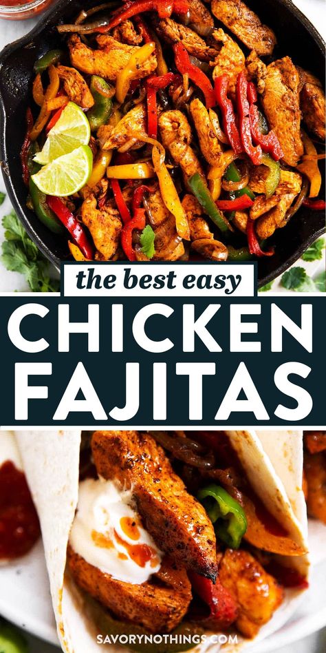 Easy Chicken Fajita Recipe, Cilantro Lime Salsa, Easy Chicken Fajitas, Homemade Fajita Seasoning, Fajitas Recipe, Healthy Dinner Recipes Crockpot, Chicken Fajita Recipe, Fajita Recipe, Chicken Fajita