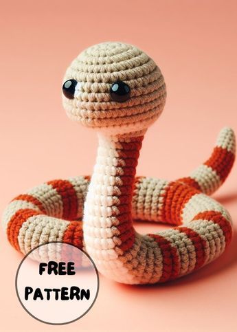 Crochet Snake Amigurumi Snake Toys Diy, Snake Crochet Pattern Free Amigurumi, Crochet Snake Pattern Free Amigurumi, Amigurumi Snake Free Pattern, Crochet Snake Pattern Free, Crochet Snakes, Snake Crochet Pattern, Amigurumi Snake, Mini Crochet Animals