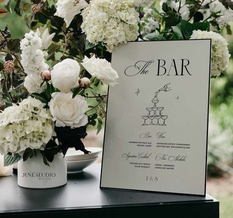 Wedding Bar Menu Signage Template Champagne Tower Hand drawn Drink Menu Engagement Open Bar Sign Old Money Drink Menu Printable Editable Wedding Bar Drinks, Wedding Bar Menu Template, Wedding Drink Bar, Menu Signage, Bar Menu Template, Open Bar Sign, Bar Signage, Text Illustration, Menu Printable