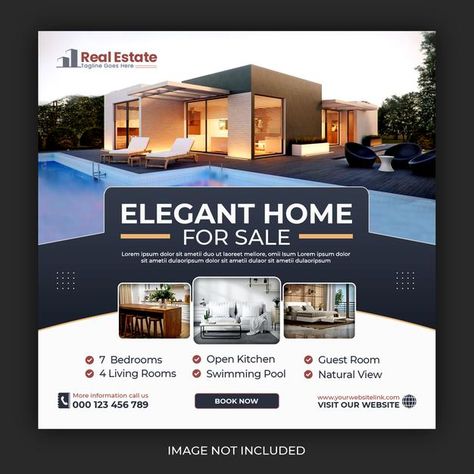 House Ads Design, House Banner Design, Real Estate Poster Design, Real Estate Banner, Inmobiliaria Ideas, House Poster, Real Estate Advertising, Estate House, Real Estate Marketing Design