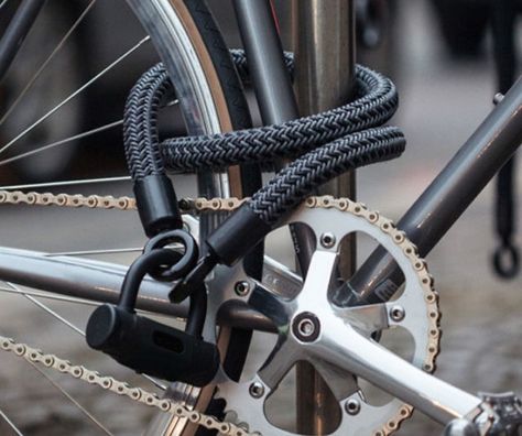 High Tech Textiles Bike Lock Tweed Ride, Bike Maintenance, Bicycle Lock, Storage Idea, Bike Mountain, Cycle Shop, Bike Lock, Mtb Bike Mountain, Heavy Chain