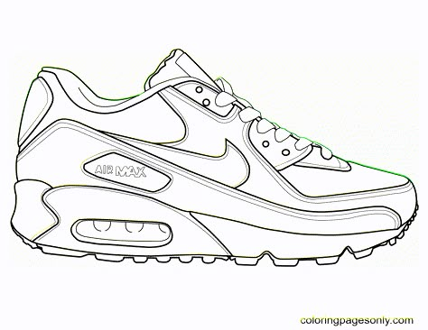 Nike Drawing, 90 Art, Air Max 1 Og, Sneakers Sketch, Sneakers Drawing, Nike Air Max 2016, Air Max 90s, 8th Grade Art, Art Shoes