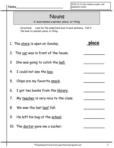 First Grade Noun Worksheets Nouns Worksheet Kindergarten, Nouns First Grade, Common Nouns Worksheet, Nouns And Verbs Worksheets, Proper Nouns Worksheet, Nouns Activities, Worksheets For Class 1, Common And Proper Nouns, Possessive Nouns