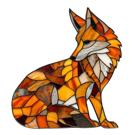 “stained glass” decals – Wender Aspire on Etsy | creativeartworksblog Fox Stained Glass Patterns, Stained Glass Fox, Stained Glass Window Clings, Stain Glass Window Art, Stained Glass Animals, Stained Glass Patterns Free, Mosaic Animals, Stained Glass Effect, Glass Window Art