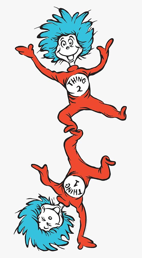 Dr Seuss Drawings, Dr Seuss Images, Dr Seuss Illustration, Dr Seuss Clipart, Dr Seuss Characters, Thing One And Thing Two, Dr Seuss Art, Thing One Thing Two, Dr Seuss Preschool