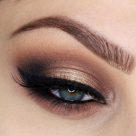 gold and brown smokey eye ~  we ❤ this! moncheribridals.com Neutral Smokey Eye, Pageant Makeup, Gold Smokey Eye, Wedding Hairstyles And Makeup, Makeup Gold, Brown Smokey, Make Up Inspiration, Smokey Eye For Brown Eyes, Blending Eyeshadow