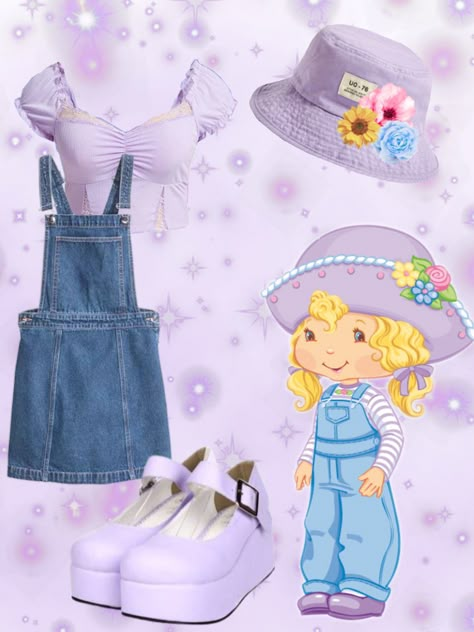 Cake Inspired Outfit, Angel Cake Halloween Costume, Angel Cake Outfit, Strawberry Shortcake Character Outfits, Strawberry Shortcake Outfits Halloween, Strawberry Shortcake Characters Outfit Inspiration, Angel Cake Strawberry Shortcake Costume, Angel Cake Costume, Strawberry Shortcake Aesthetic Outfit