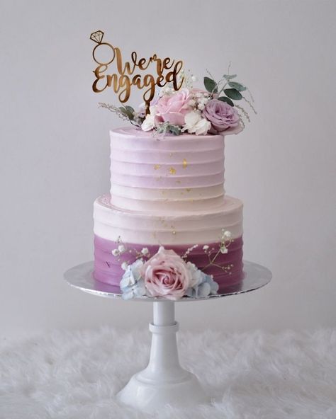 20+ Amazing Bakeries For Wedding Cakes In Delhi – Check It Out! - SetMyWed Purple Anniversary Cake, Engagement Cakes 2 Tier, Purple Two Tier Cake, Anniversary Cake Purple, Double Cake Design, Engagement Cake Designs Classy, 2 Tier Engagement Cake, Two Tier Engagement Cake, Engagement Cake Ideas Elegant