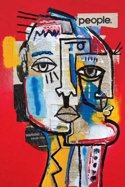 معرض فني, Basquiat Art, Soyut Sanat Tabloları, Tableau Art, Arte Sketchbook, Arte Inspo, Painting Art Projects, Cubism, Funky Art