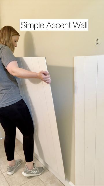 Simple Diy Accent Wall, Bathroom Wall Coverings, Easy Bathroom Makeover, Shiplap Paneling, Shiplap Wall Diy, Shiplap Bathroom, Bathroom Accent Wall, Simple Interior Design, Shiplap Accent Wall