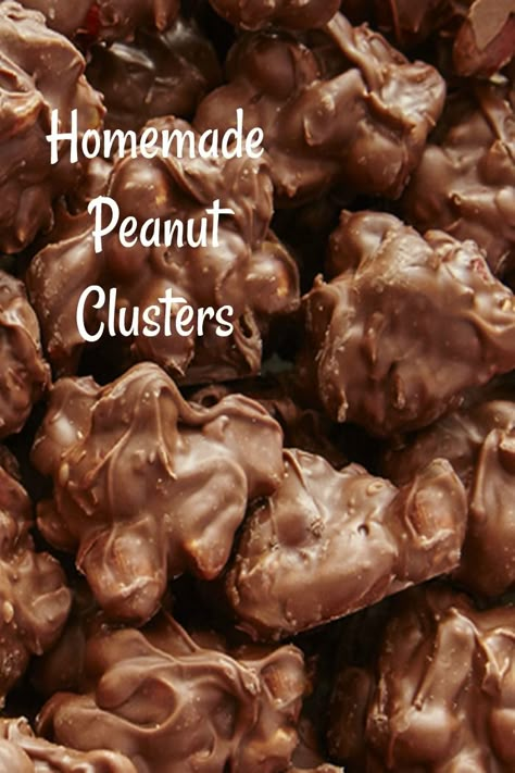 These delicious homemade peanut clusters are the perfect combination or salty and sweet. They are ready in just minutes. #candy #candyrecipes #peanutchocolate #peanuts #desserts #dessertrecipes Chocolate Peanut Candy Clusters, Peanut Candy Clusters, Choc Covered Peanut Clusters, Chocolate Peanut Clusters Recipe, Chocolate Peanut Clusters Crockpot, Homemade Peanut Clusters, Peanut Clusters With Peanut Butter, Chocolate Peanut Clusters Easy, Peanut Candy Recipes