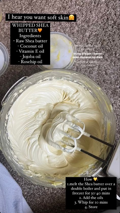 Diy Hygiene, Diy Body Butter Recipes, For Soft Skin, Skincare Diy, Homemade Skincare, Skincare Recipes, Haut Routine, Homemade Body Butter, Body Tips