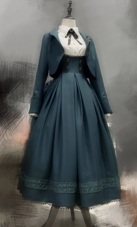 Isekai Outfit Ideas, Short Victorian Dress, Old Fashioned Dresses Vintage, Victorian Inspired Outfits, Old Timey Dresses, Victorian Style Dresses, Cute Vintage Dresses, Sk8 Miya, Vintage Dresses Victorian