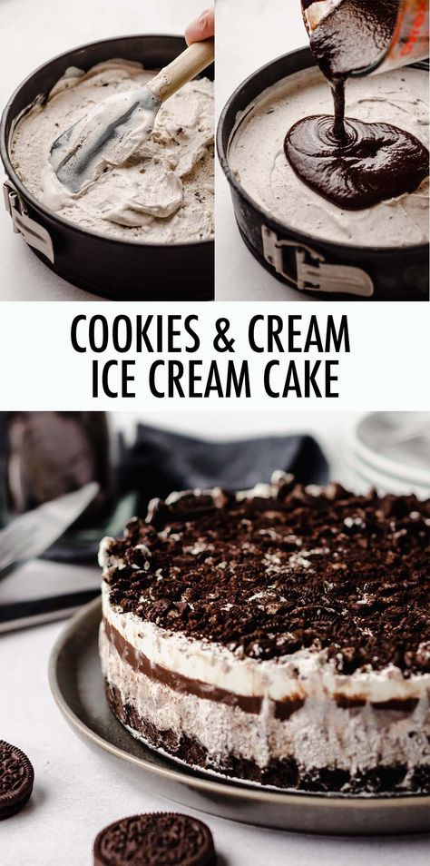 Make your own easy layered ice cream cake at home with store-bought ice cream, gooey hot fudge, creamy whipped cream topping, and plenty of Oreos in each bite. via @frshaprilflours Simple And Easy Drawings, Birthday Cake And Balloons, Balloons Drawing, Layered Ice Cream Cake, Make Ice Cream Cake, Cake And Balloons, Cookies And Cream Ice Cream, Painting Learning, Oreo Ice Cream Cake