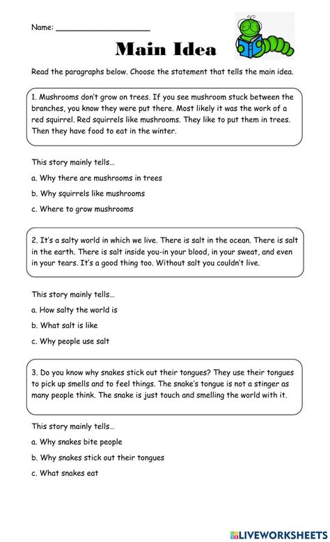 Reading Comprehension Main Idea, Main Idea Worksheet 1st Grade, Main Idea Worksheets 2nd Grade, Main Idea Worksheet 3rd Grade, Main Idea And Details Worksheet, Main Idea And Details Anchor Chart, Main Idea 3rd Grade, Main Idea Third Grade, Main Idea Lessons