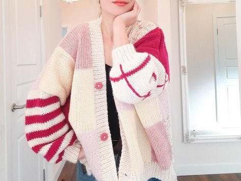 OhMyPurl - Etsy Circular Knitting Machine Cardigan, Machine Knit Sweater, Knitting Machine Cardigan Patterns, Addi Sweater, Knitting Machine Cardigan, Addi Express Kingsize Projects, Addi Knitting Machine Projects, Circular Knitting Machine Patterns Free, Knitting Machine Sweater