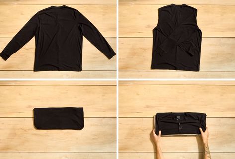 grid with 4 steps on How to Fold a Long-Sleeve Shirt Horizontally Folding Long Sleeve T Shirts, Fold Long Sleeve Shirts To Save Space, How To Fold Long Sleeve Shirts For Drawers, How To Roll Long Sleeve Shirts, Folding Long Sleeve Shirts To Save Space, How To Fold Shirts To Save Space, Folding Long Sleeve Shirts, How To Fold Long Sleeve Shirts, Fold Long Sleeve Shirts