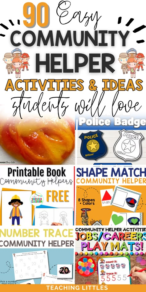 An assortment of engaging activities that will grow your preschoolers knowledge and fine motor skills by incorporating the roles of community helpers. Community Helper Stem Activities For Preschool, Community Helpers Playdough, Community Helpers Homeschool, Career Week Activities For Preschool, Community Helper Name Activities, Preschool Community Helpers Theme Activities, Community Helpers Preschool Activities Lesson Plans, Community Helper Fine Motor Activities Preschool, Community Helpers Cognitive Activities