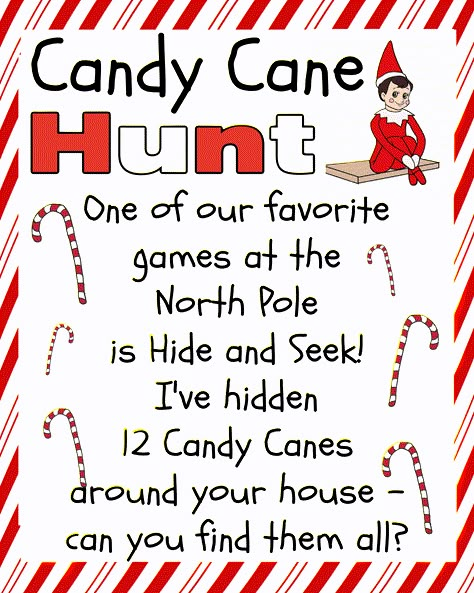 Elf On The Shelf Games, Candy Cane Hunt, Elf On Shelf Printables, Elf On The Shelf Activities, Elf On Shelf Letter, Elf On The Shelf Classroom, Elf Classroom, Classroom Elf, Elf Mischief