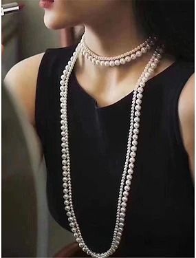 Women's Accessories | Refresh your wardrobe at an affordable price Layered Pearl Necklace, Pearl Beading, Chain Dress, Daily Hairstyles, Summer Sweaters, Luxury Necklace, Sweater Chain, Boho Stil, Long Chain