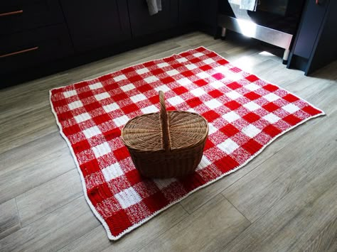 Knitted Picnic Blanket, Crochet Gingham Blanket, Crochet Picnic Blanket, Picnic Crochet, Gingham Picnic Blanket, Crochet Picnic, Crochet Gingham, Picnic Blanket Pattern, Hope You're Doing Well