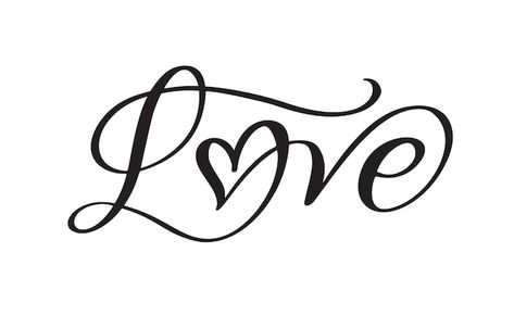 Vector handwritten laser cut calligraphy... | Premium Vector #Freepik #vector #love-quotes #love-lettering #love-typography #cursive Love In Cursive, Valentines Day Romantic, Free Fonts For Cricut, Text Love, Lettering Styles Alphabet, Heart Type, Romantic Fonts, Heart Font, Valentines Day Messages