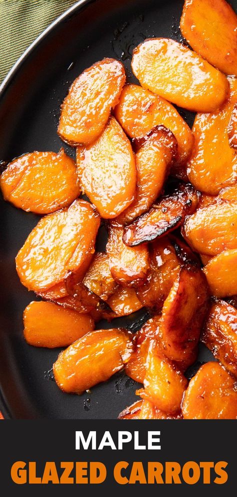 The best maple glazed carrots: tender carrots slightly charred to perfection, glazed in sweet maple syrup with a secret, slightly spicy twist. | Recipe at BeamingBaker.com Maple Syrup Carrots, Beaming Baker, Maple Roasted Carrots, College Recipes, Maple Glazed Carrots, Glazed Carrots Recipe, Maple Syrup Recipes, Sweet N Spicy, Sauteed Carrots