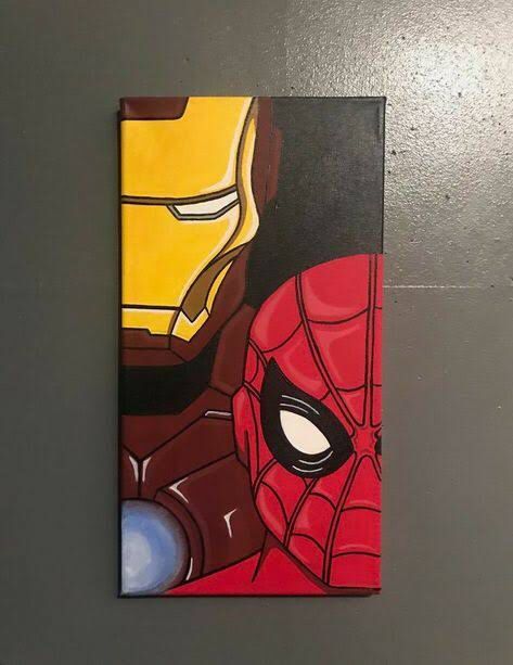 Canvas Art For Men, Ideas For Canvas, Amazing Thoughts, Avengers Painting, Spiderman Painting, Marvel Paintings, Men Inspiration, Disney Canvas Art, Disney Canvas