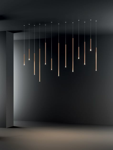 A-Tube Nano, design by Studio Italia Design, Suspension Cluster | Lodes Tube Light Design, Cluster Lighting, Tube Pendant Light, Ceiling Lamp Design, Modern Hanging Lights, Italia Design, Drop Lights, Ceiling Light Design, Led Tubes