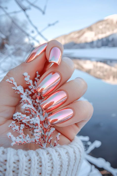 45+ Chrome Nails That Will Make Your Mani Pop Trendy Chrome Nails, Unique Nail Ideas, Red Chrome Nails, Adorable Nails, Blue Chrome Nails, Gold Chrome Nails, Rose Gold Chrome, Chrome Nail Art, Christmas Nail Ideas