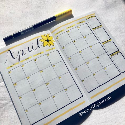 April Bujo Calendar, April Bullet Journal Calendar, April Monthly Spread, Bujo Monthly Spread, April Bullet Journal, Bullet Journal Monthly, Bullet Journal Month, Bullet Journal Monthly Spread, Bullet Journal Set Up