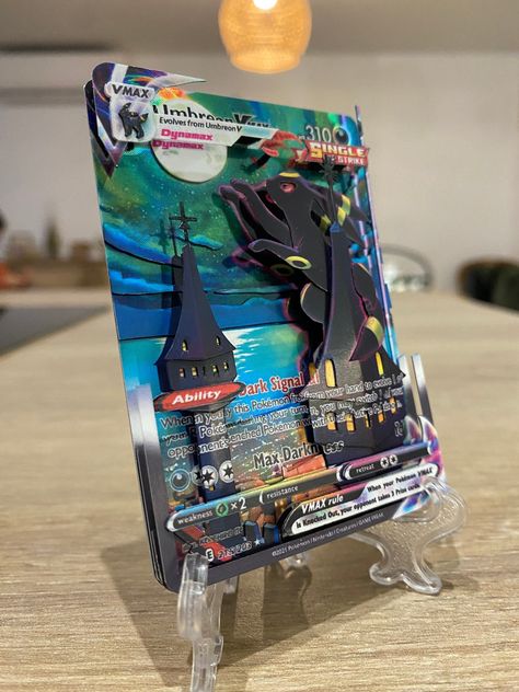 Pokemon Tcg Art, 3d Pokemon Cards, Pokemon Card Crafts, 3d Pokemon, Pokemon Umbreon, Holographic Foil, Pokémon Stuff, Pokemon Card, Cool Pokemon