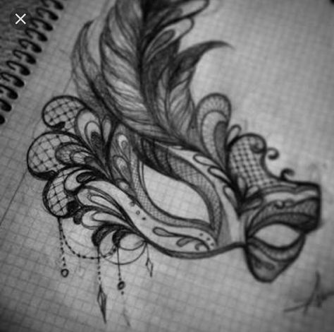 Mascarade Mask Drawing, Lace Mask Tattoo, Masquerade Mask Sketch, Masquerade Mask Tattoos For Women, Opera Mask Tattoo, Carnival Mask Drawing, Mask Tattoos For Women, Mask Design Concept, Masquerade Drawing