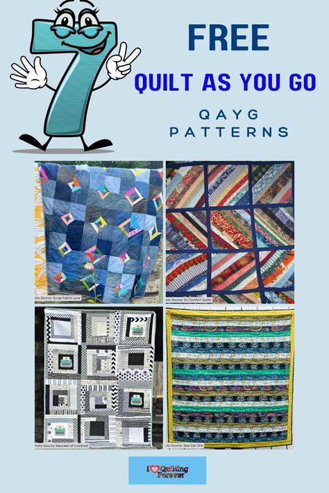 Top 7 Free Quilt As You Go Patterns ( 10 Bonus Patterns For Sale) Qayg Patterns Free, Quilt As You Go Blocks Pattern, Quilting As You Go, Free Quilt As You Go Patterns, Quilt As You Go Patterns, Quilt As You Go Blocks, Qayg Patterns, Quilting Patterns Free Templates, Quilt As You Go Patterns Free