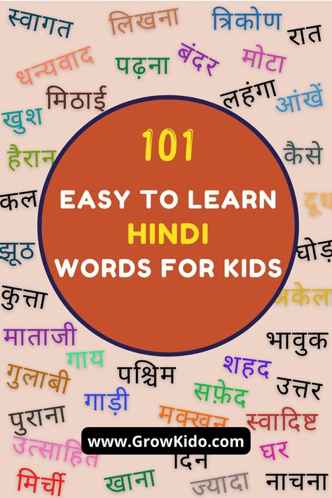 basic Hindi words for kids Hindi Words For Kids, Hindi Vocabulary, English Meaning, Learn Hindi, Hindi Worksheets, Hindi Words, Word Building, Vocabulary Building, Vocabulary Words