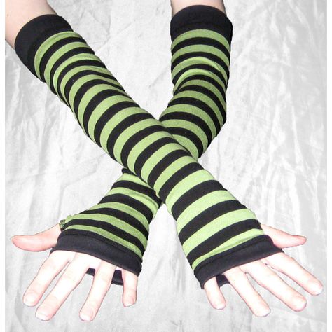 Striped Arm Warmers, Knuckle Gloves, Green Fingerless Gloves, Striped Fingerless Gloves, Goth Gloves, Punk Gloves, Gothic Gloves, Black Fingerless Gloves, Striped Gloves