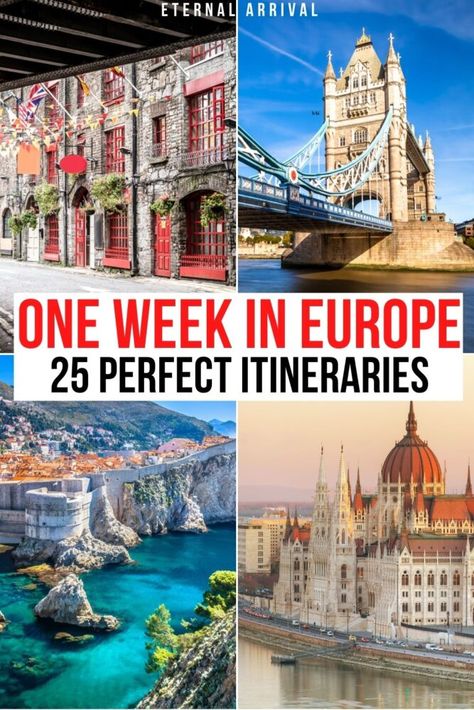 5 Days In Europe, Europe Trip Itinerary 10 Days, 7 Days In Europe Itinerary, Europe Itenaries, First Trip To Europe Itinerary, 7 Day European Itinerary, Europe Itinerary 10 Day, One Week In Europe, Where To Go In Europe