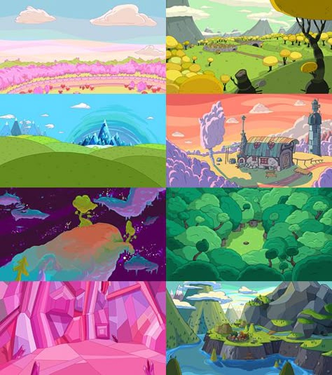 Adventure Time Color Palette, Adventure Time Concept Art, Background Ideas Art, Animation Background Art, Adventure Time Background, Time Background, Adveture Time, Arte Indie, Posca Art