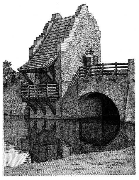 blount bridge. designed by mcalpine tankersley, drawing by artist melissa tubbs Cross Hatching Architecture, Crosshatching Drawing, Ink Cross Hatching, Building Sketch, Shading Techniques, Cross Hatching, White Drawing, Pen Sketch, Urban Sketching