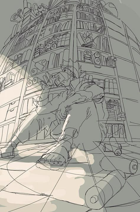 Composition Reference Drawing, Drawing Reference Backgrounds, Perspective Drawing From Below, Cool Perspective Drawings, Perspective Art People, Perspective Drawing Reference Building, Perspective Art Reference Looking Down, Art Perspective Reference, Person Perspective Drawing