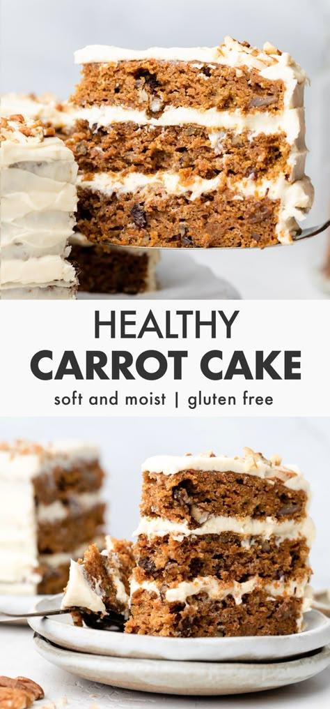 Healthy Carrot Cake - Coconuts & Kettlebells Gluten Free Carrot Cake Recipe, Paleo Carrot Cake, Healthy Carrot Cake, Gluten Free Carrot Cake, Carrot Cake Oatmeal, Easy Gluten Free Desserts, Healthy Carrot Cakes, Baking With Almond Flour, Paleo Baking