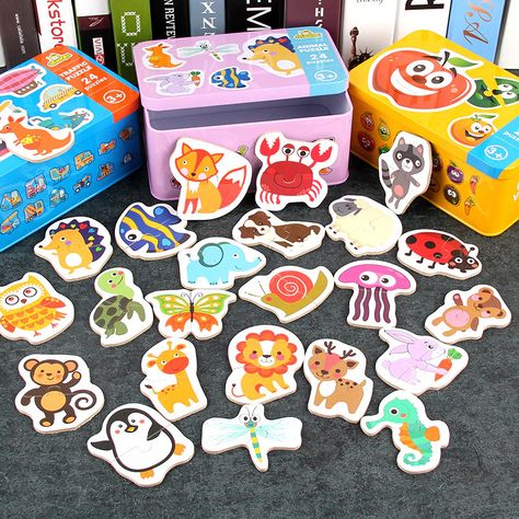 Smarter Shopping, Better Living! Aliexpress.com Wooden Shape Puzzle, Cartoon Puzzle, Baby Puzzles, Montessori Baby Toys, Baby Education, Learning Cards, Montessori Baby, Shape Puzzles, Kids Wooden Toys