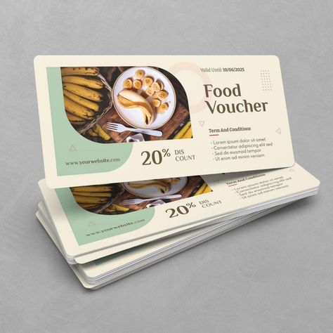 Food Gift Voucher Templates Corporate Identity Food Coupon Design Ideas, Food Voucher Design Ideas, Restaurant Voucher Design, Food Coupon Design, Coupon Design Ideas, Voucher Design Coupon, Voucher Design Ideas, Gift Voucher Design Templates, Voucher Design Template